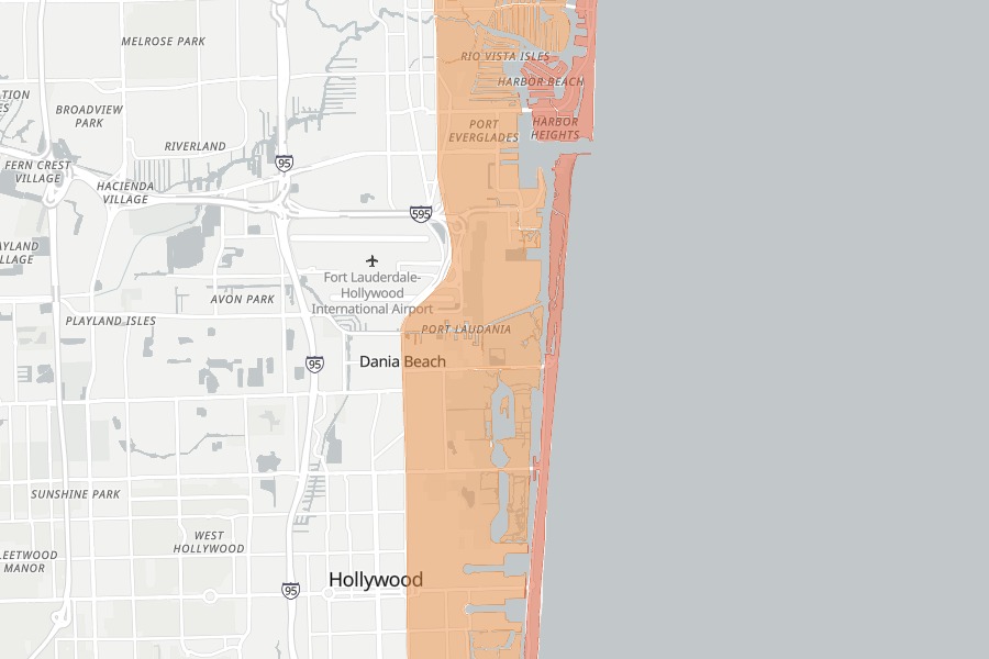 FDEM evacuation zones along the Broward coast